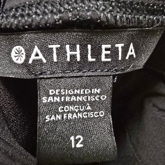 Athleta Slim Pants in black work slacks size 12 stretchy waist zip pockets - Picture 2 of 10